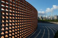 Installation view of Héctor Zamora (b. 1974, Mexico), The Roof Garden Commission: Héctor Zamora, Lattice Detour, 2020. Courtesy of the Artist. Image credit: The Metropolitan Museum of Art, Photo by Anna-Marie Kellen