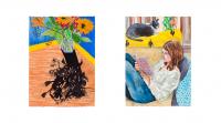 Aliza Nisenbaum, "Sunflowers & Alex," 2020
signed, dated on verso, Gouache and watercolor on paper
Paper Dimensions (each): 30 x 22 in, 76.2 x 55.9 cm). Courtesy Aliza Nisenbaum and Anton Kern Gallery, copyright Aliza Nisenbaum.