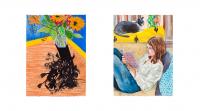 Aliza Nisenbaum, "Sunflowers & Alex," 2020
signed, dated on verso, Gouache and watercolor on paper
Paper Dimensions (each): 30 x 22 in, 76.2 x 55.9 cm). Courtesy Aliza Nisenbaum and Anton Kern Gallery, copyright Aliza Nisenbaum.