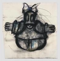 Joyce Pensato, Daisy, 2012. Charcoal and pastel on paper, 115 1/2 x 113 1/2 inches (293.4 x 288.3 cm). Courtesy The Joyce Pensato Estate and Petzel, New York.