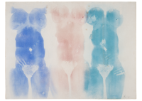 David Hammons, Untitled, 1975. Grease and pigment on paper. 30 1/4 x 39 3/4 inches (76.8 x 101 cm). Hudgins Family Collection, New York