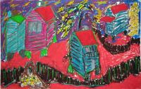 Beverly Buchanan, Hog Mountain Christmas, 1995. Oil pastel on paper, 26.5 x 40.5 inches. Image courtesy Andrew Edlin gallery, New York.