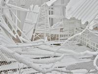 Rachel Whiteread, Doppelgänger, 2021 (detail). Corrugated iron, beech, pine, oak, household paint, and mixed media, 110 1/4 x 175 3/16 x 177 3/16 in (280 x 445 x 450 cm). © Rachel Whiteread. Photo: Prudence Cuming Associates. Courtesy Gagosian