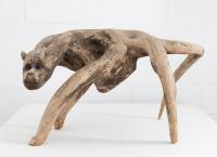 Unknown Artist, Root Carved Dog, Late 20th Century. Wood, marble. 17 x 24 x 27 inches. Courtesy NEXUS SINGULARITY (Aarne Anton)
