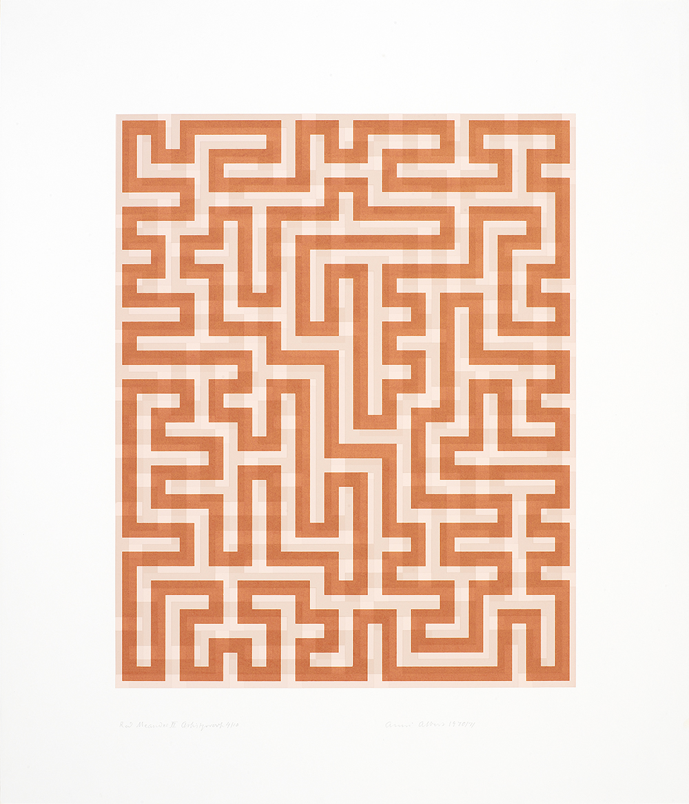Anni Albers, Red Meander II, 1970-1971. The Josef and Anni Albers Foundation, 1994.11.17. Photo: Tim Nighswander/Imaging4Art. © The Josef and Anni Albers Foundation/Artists Rights Society, NY. D.R. © Anni Albers/ARS/VG Bild-Kunst/SOMAAP/México/2020. 