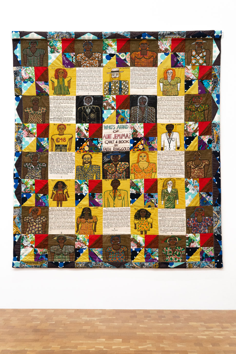 Faith Ringgold Who's Afraid of Aunt Jemima?, 1983 acrylic on canvas 90 in x 80 in © 2020 Faith Ringgold / Artists Rights Society (ARS), New York, Courtesy ACA Galleries, New York Courtesy: Glenstone Museum