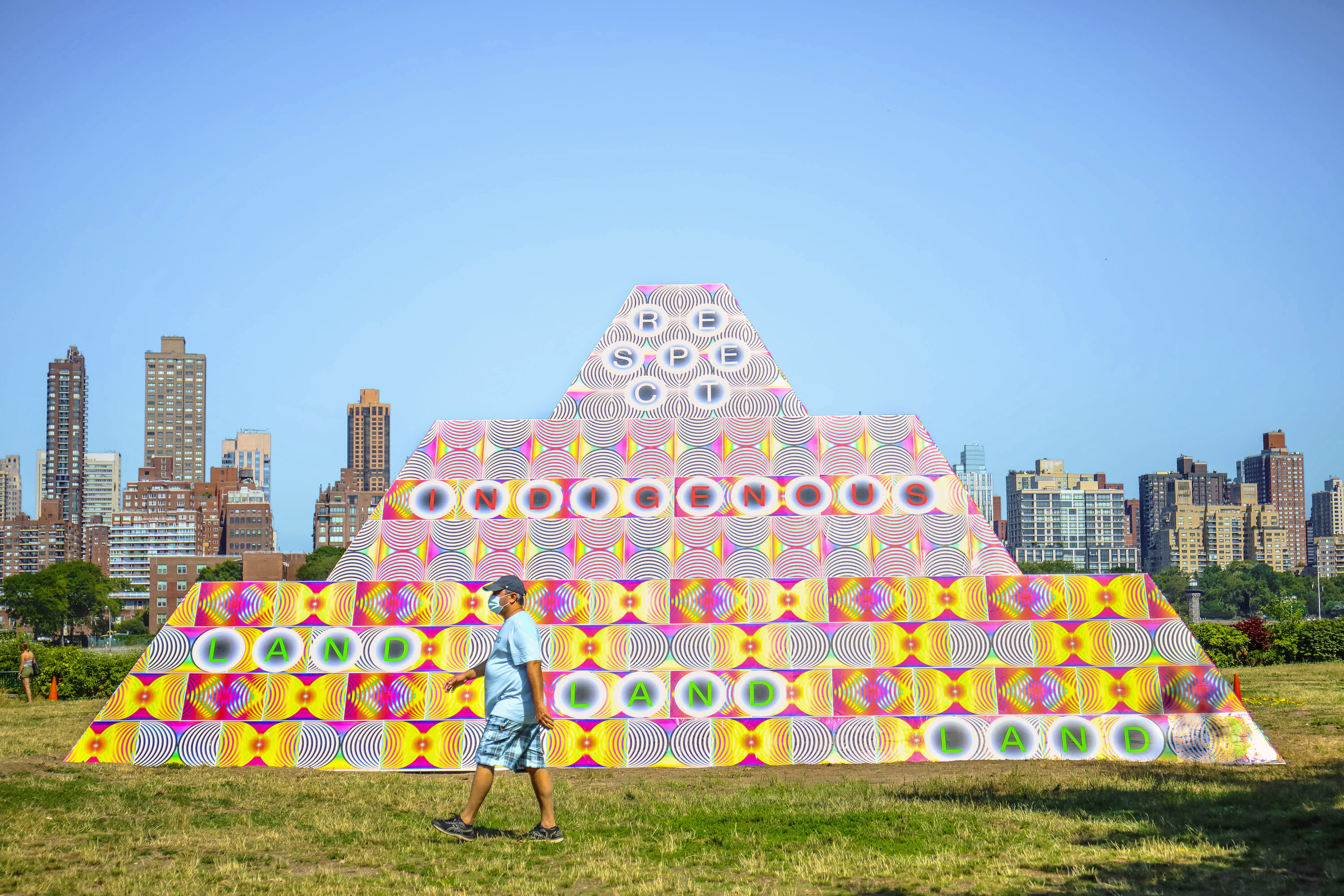Jeffrey Gibson; 'Because Once You Enter My House It Becomes Our House;' 2020; Courtesy the Artist; Socrates Sculpture Park; Sikkema Jenkins & Co., New York; Kavi Gupta, Chicago; Roberts Projects, Los Angeles; Image by Scott Lynch