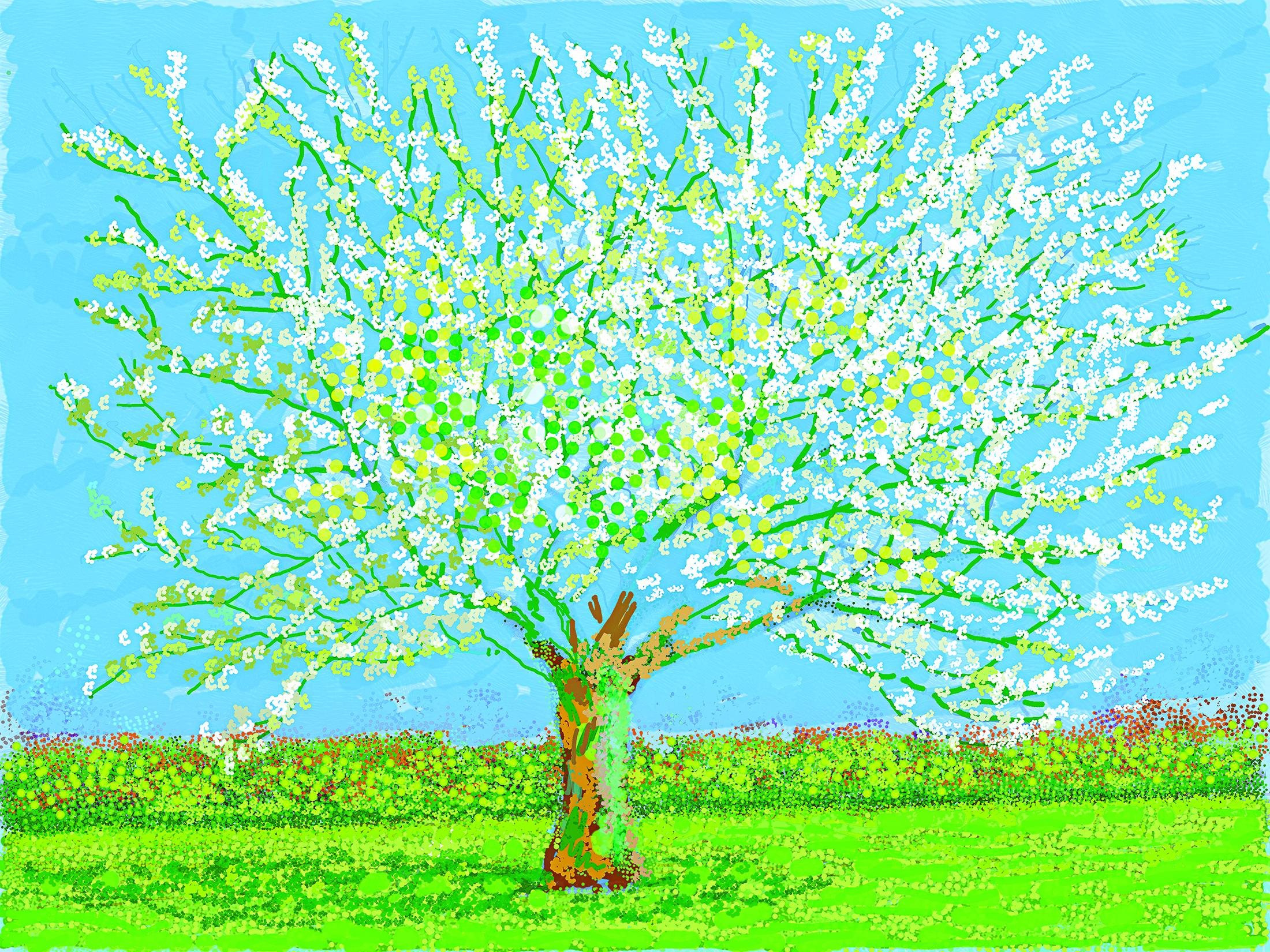 Page 112: David Hockney  “No. 180”, 11th April 2020 iPad painting © David Hockney        