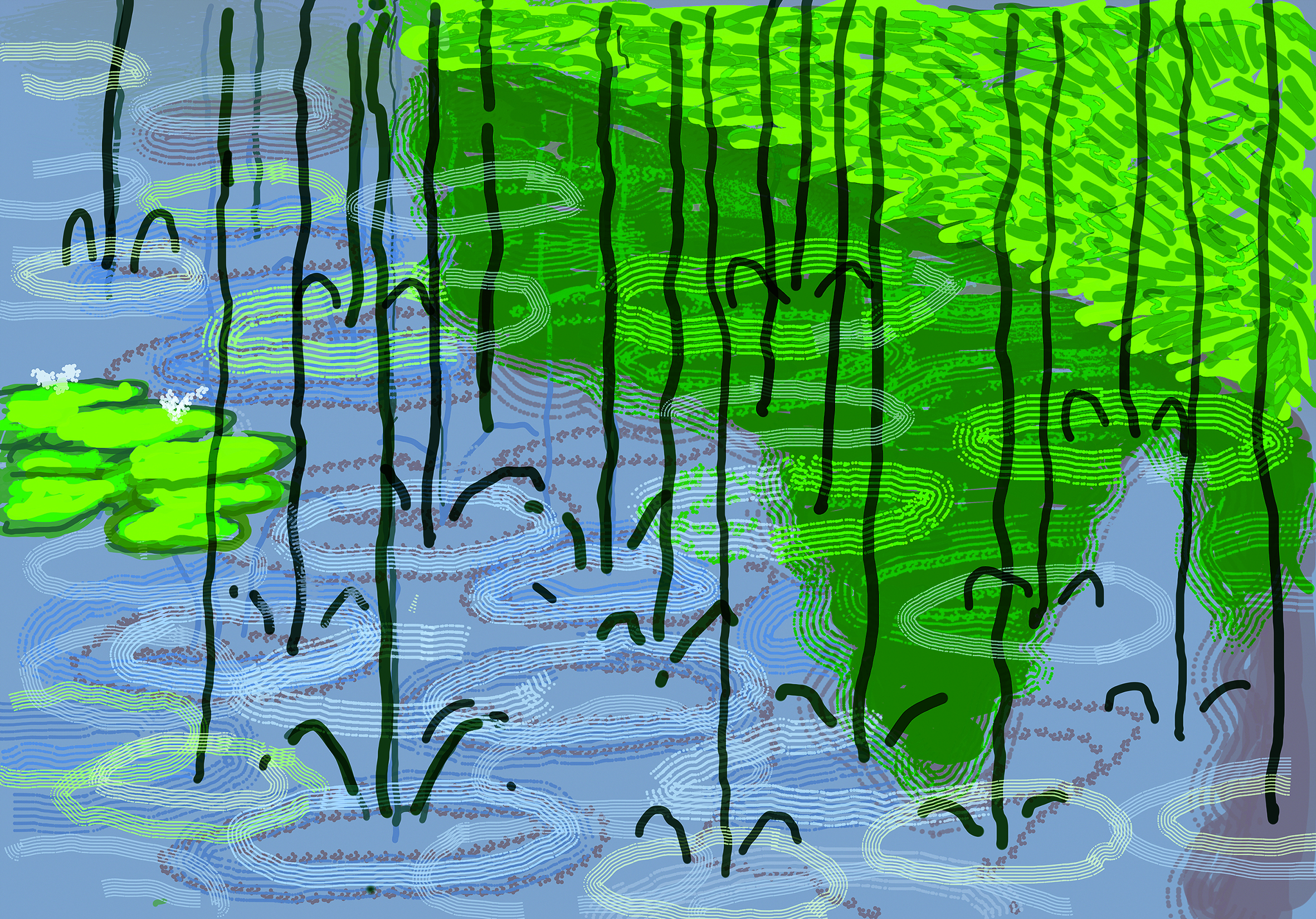 Page 182: David Hockney “No. 263”, 28th April 2020 iPad painting © David Hockney