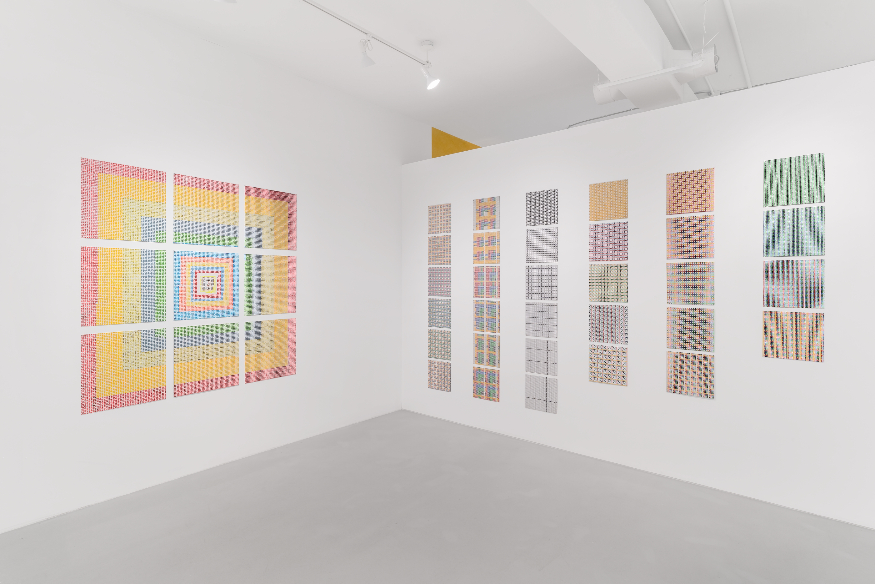 Installation view, Jennifer Bartlett: Grids & Dots, Paula Cooper Gallery, 243A Worth Avenue, Palm Beach, FL, January 16 – February 7, 2021. Photo: Michael Lopez with Zachary Balber.