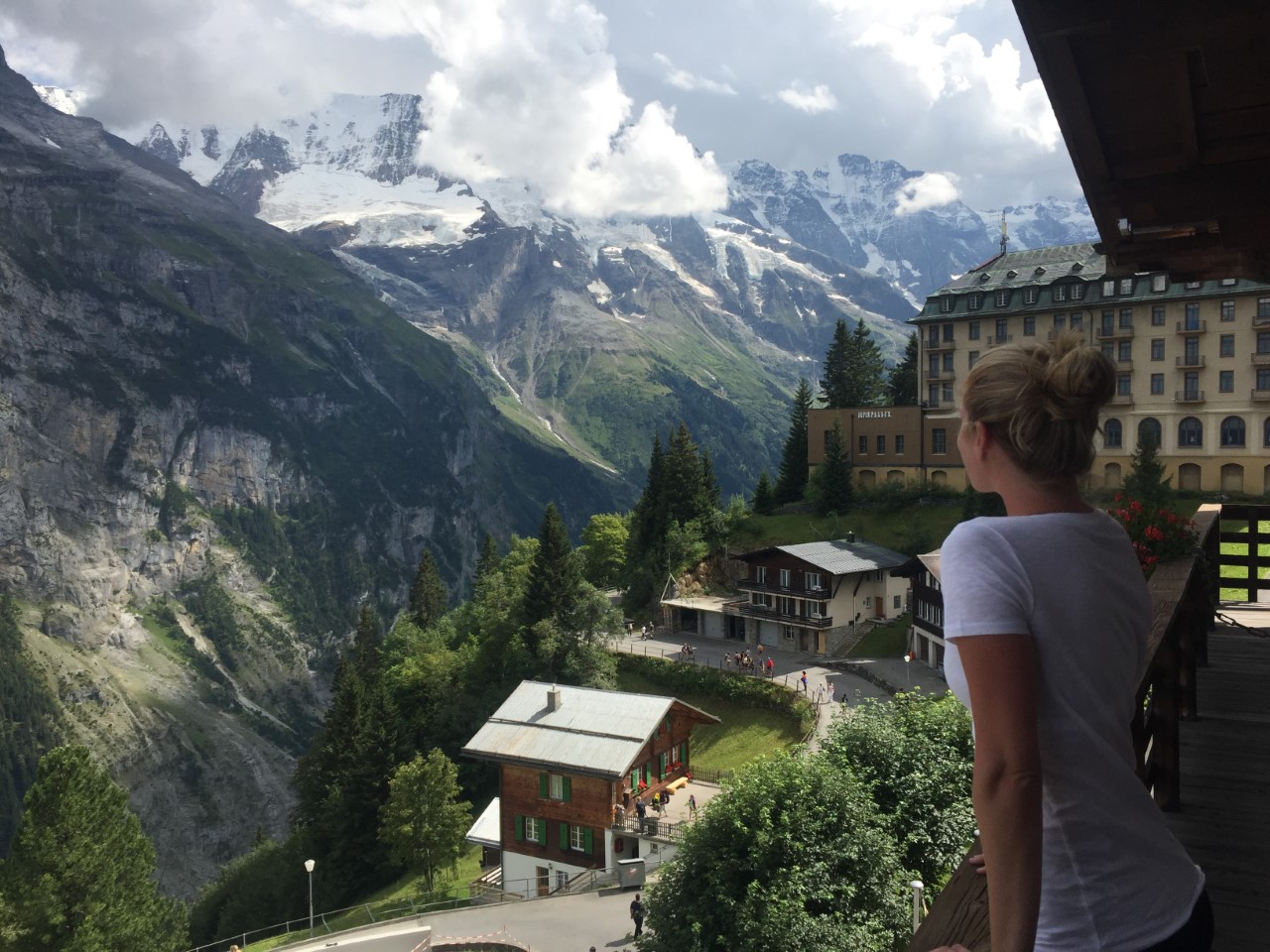 Sarah Arison on her honeymoon in the Swiss Alps, 2016.