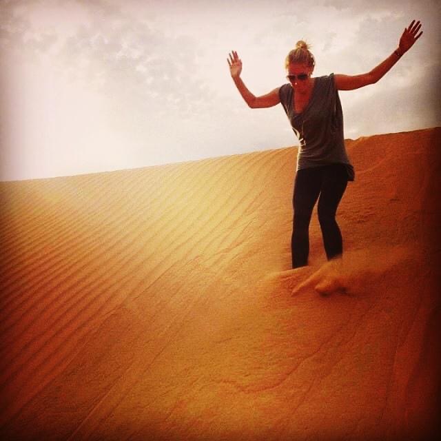 Sarah Arison on the film shoot for Desert Dancer in Morocco, 2012.