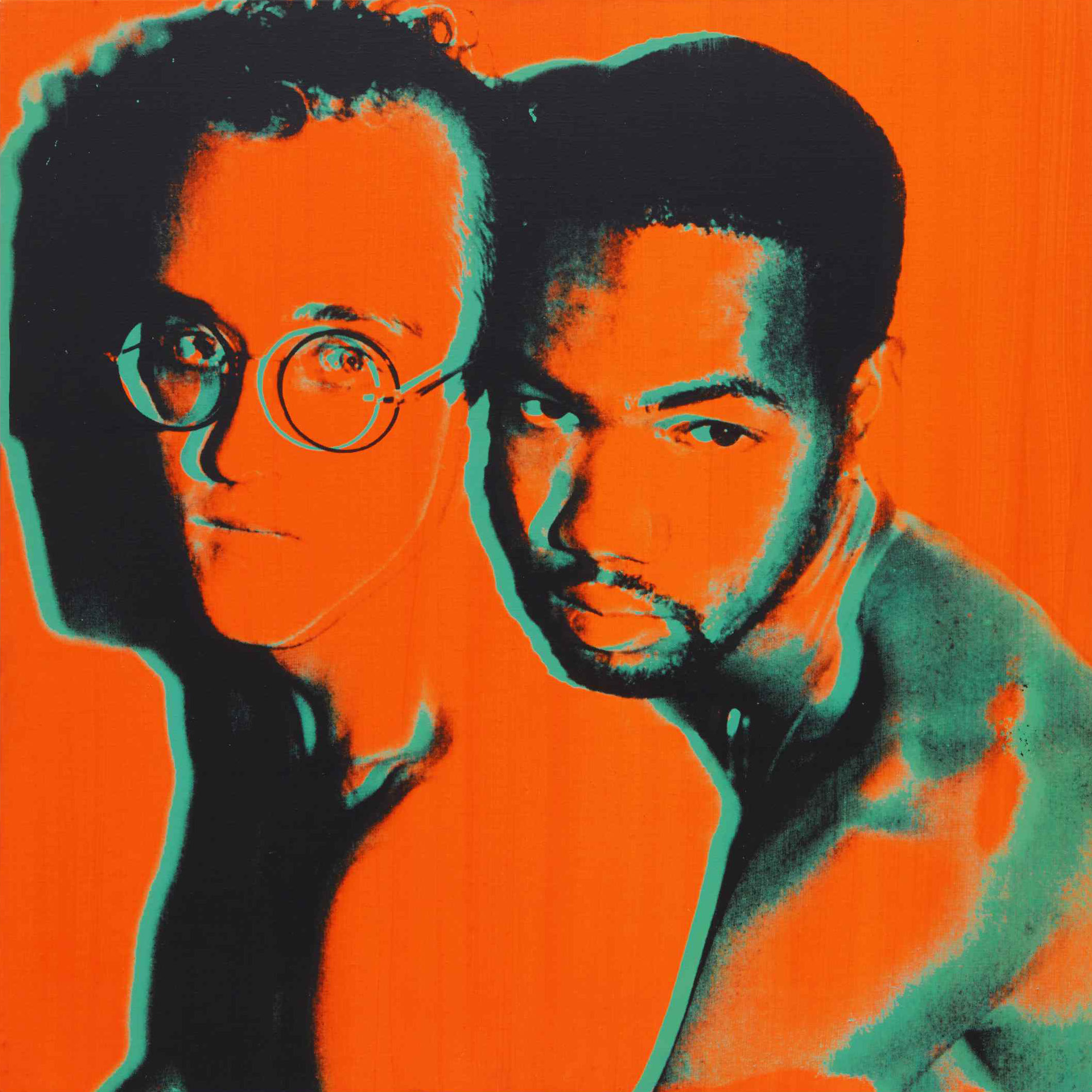 Untitled portrait of Keith Haring and Juan DuBose by Andy Warhol